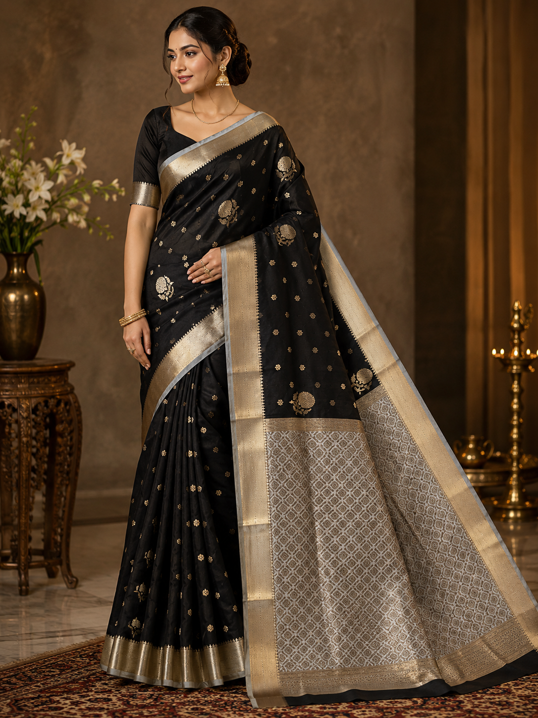 Katan Silk Saree with Elegant Zari Border