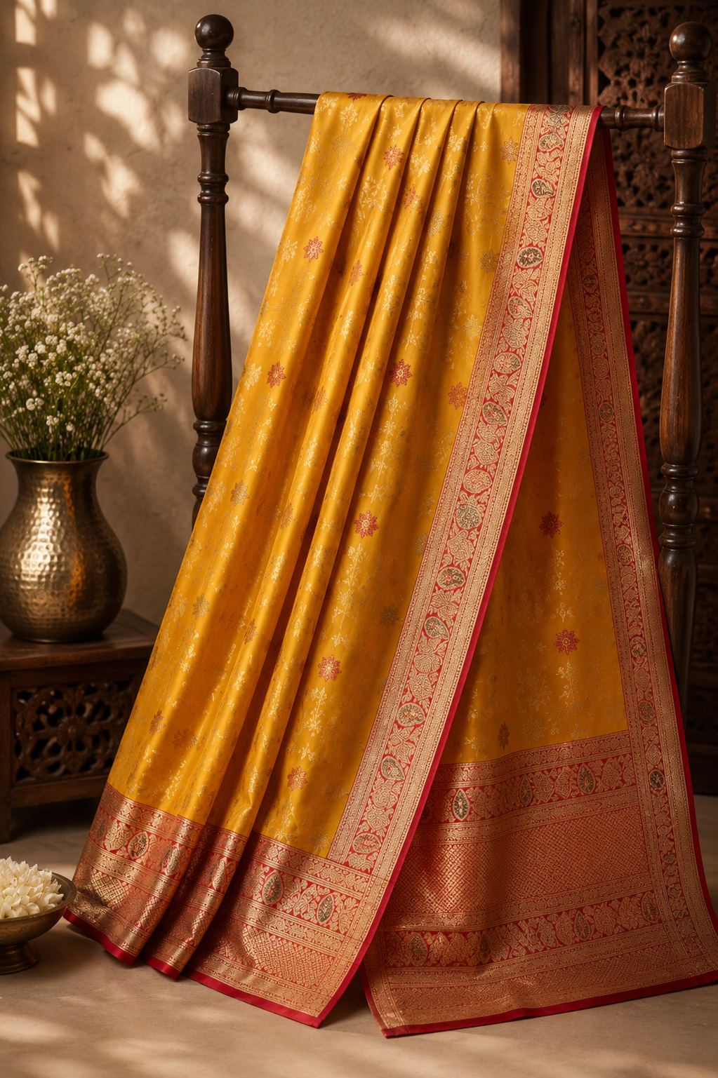 Radiant Satin Silk Saree with Zari Brocade