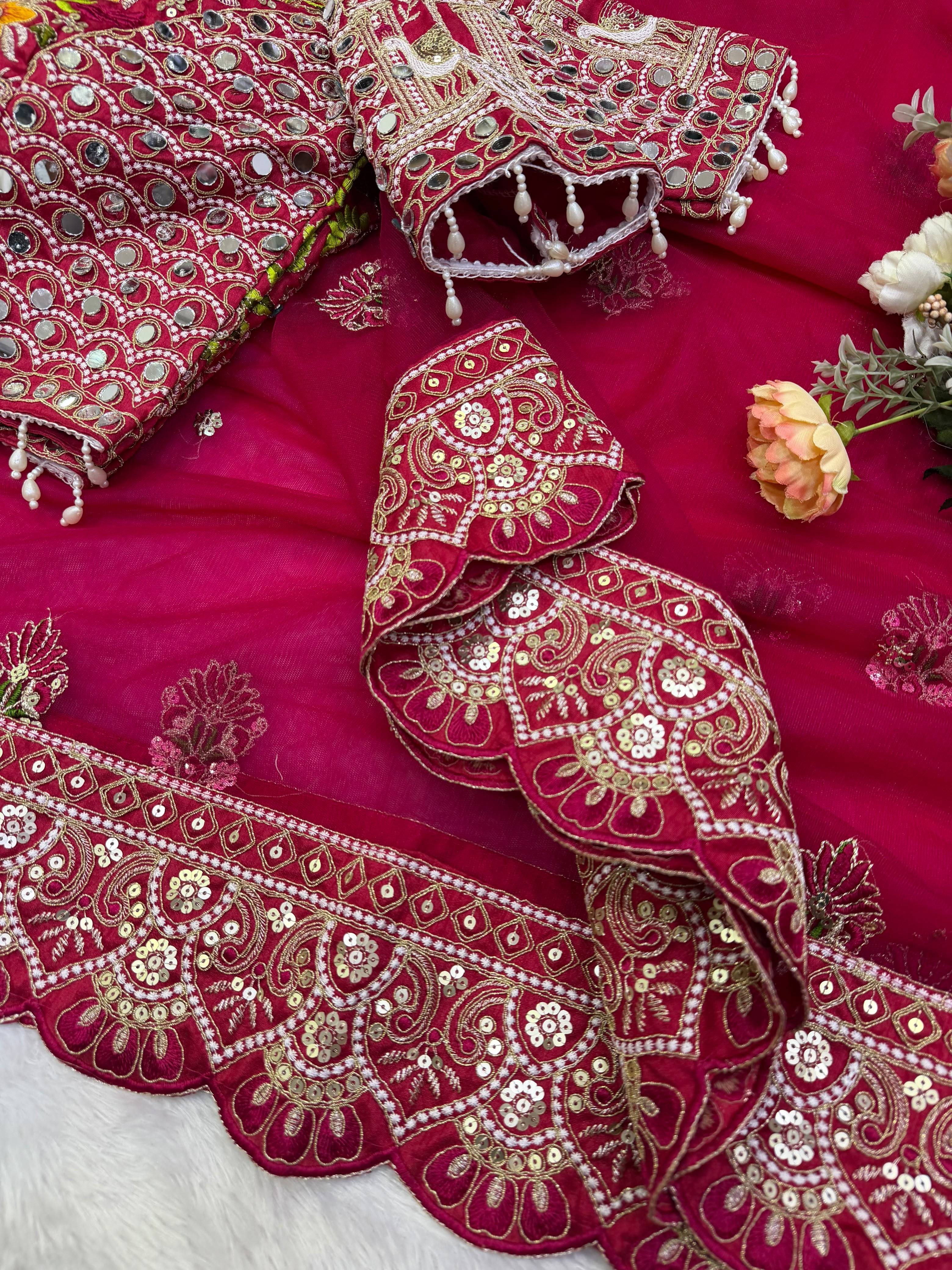 Designer Soft Butterfly Net Saree with Sequin