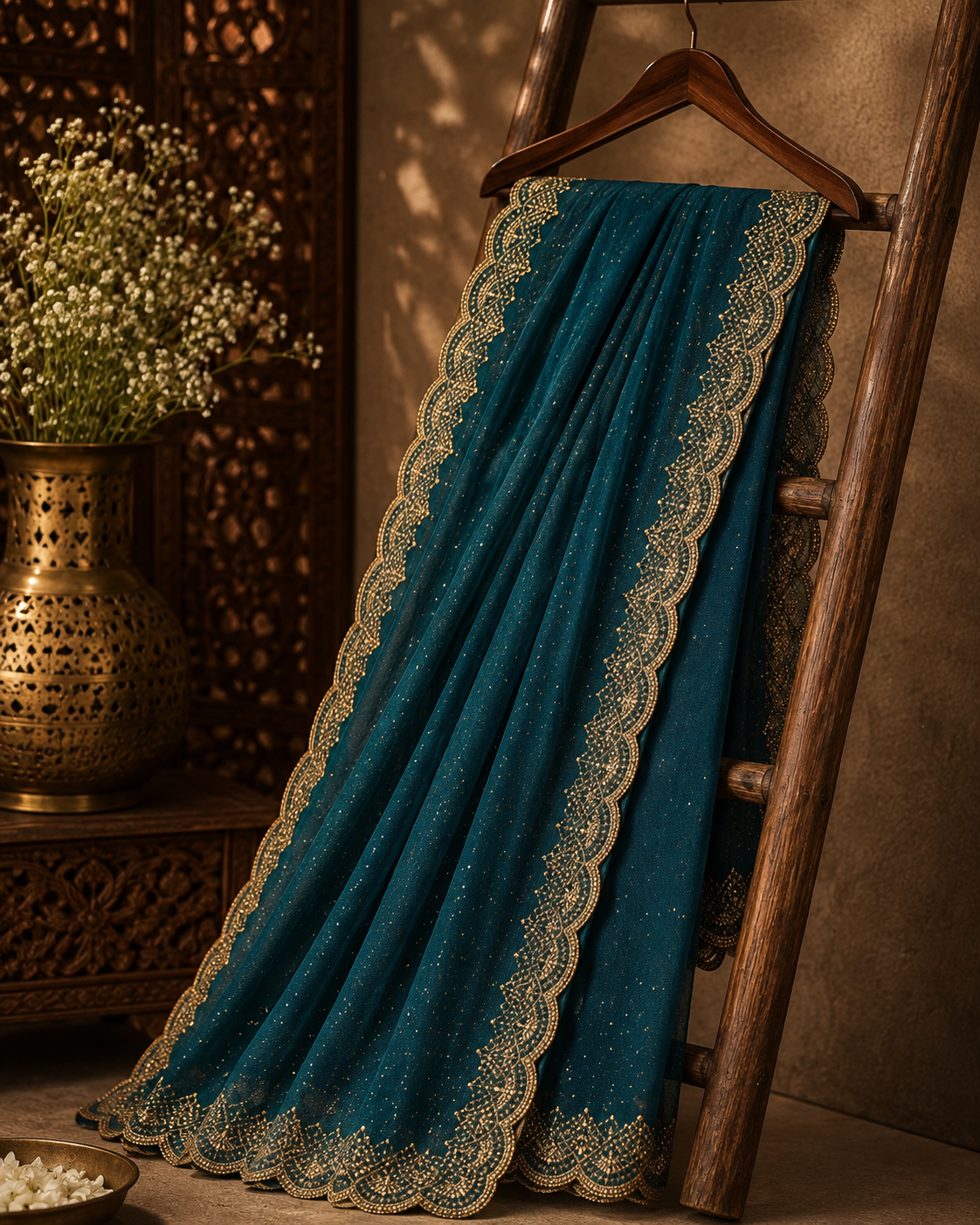 Designer Fendi Jacquard Saree