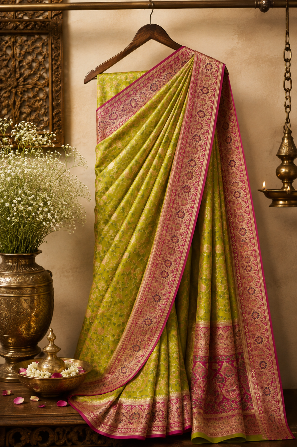 Luxurious Satin Silk Saree