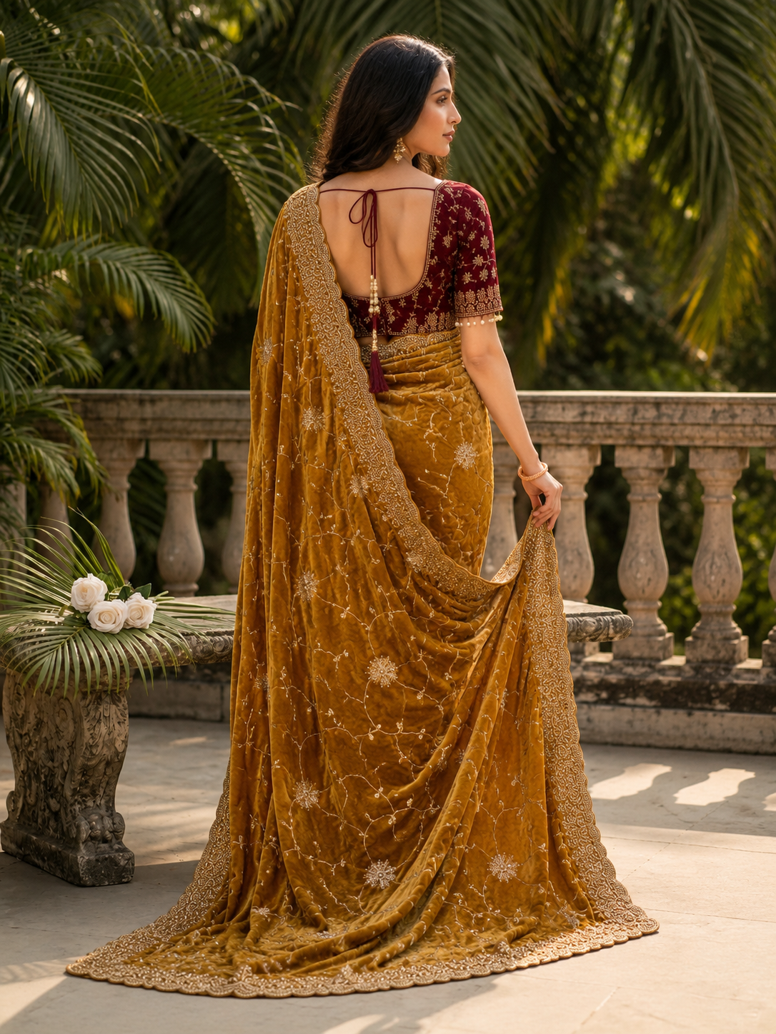 Rich Fendy Chiffon Yellow Saree