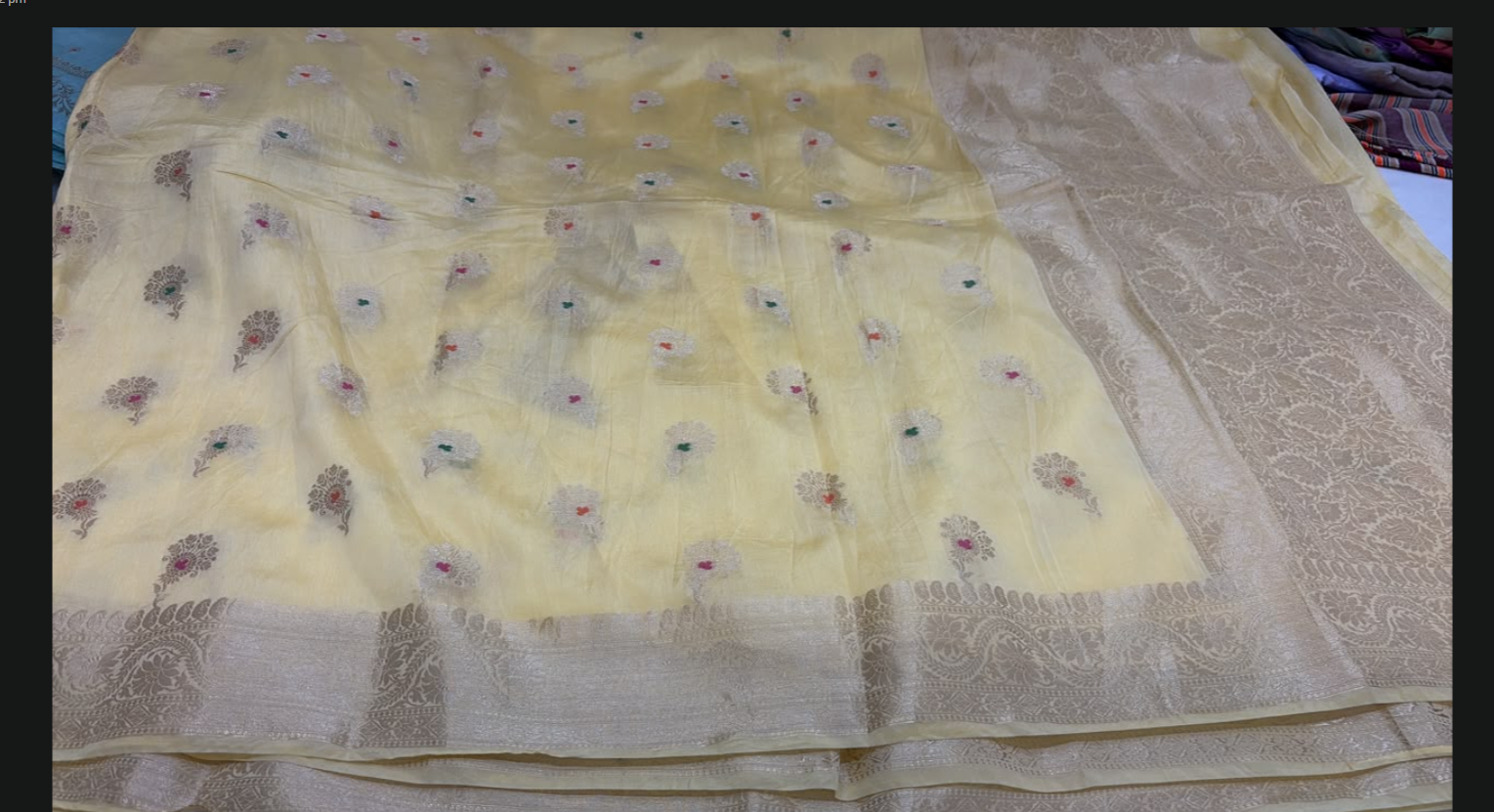 Banarasi Pastel Yellow Chiniya Moonga Silk Saree with Meenakari Floral Bootis