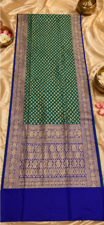 Banarasi Silk Saree with Antique Gold Zari Weaving