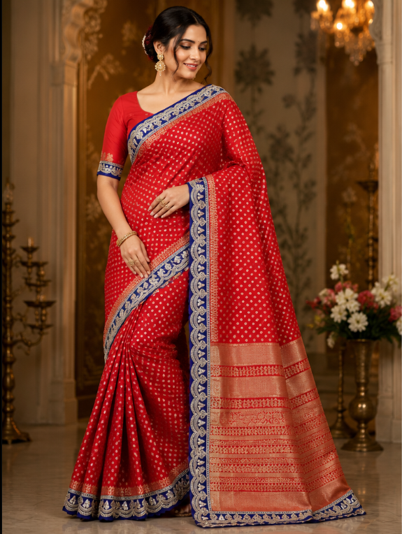 Georgette Butta Saree with Elegant Zari Weaving