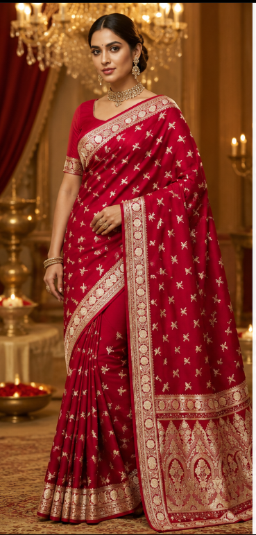Banarasi Silk Saree with Antique Gold Zari