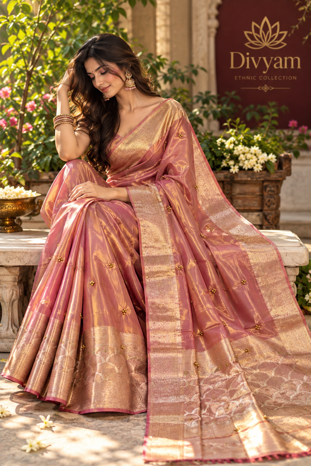 Soft Banarasi Silk Saree with Real Kasab Zari & Ghungroo Work