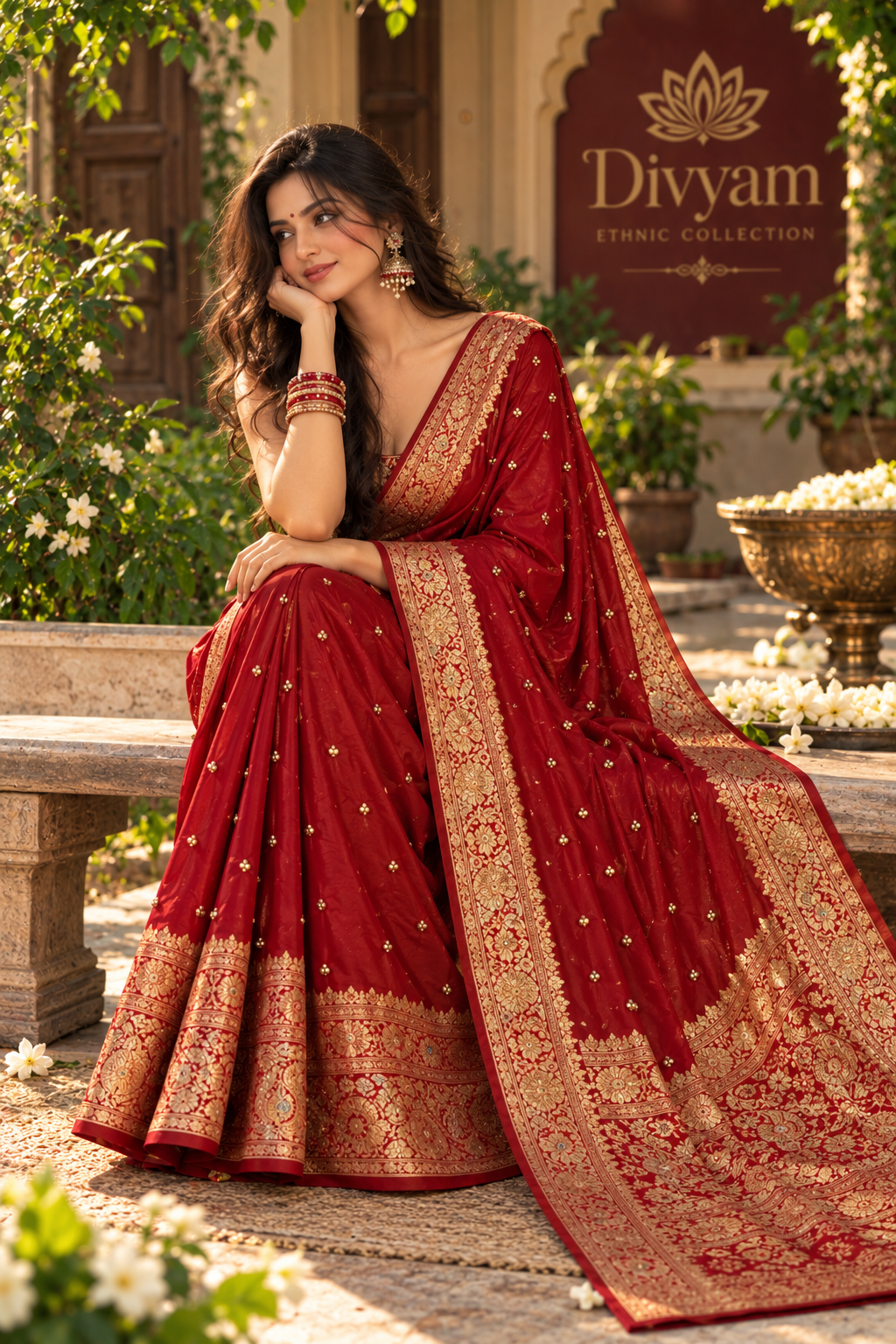Cotton Silk Kanjivaram Bandhani Ghungroo Saree
