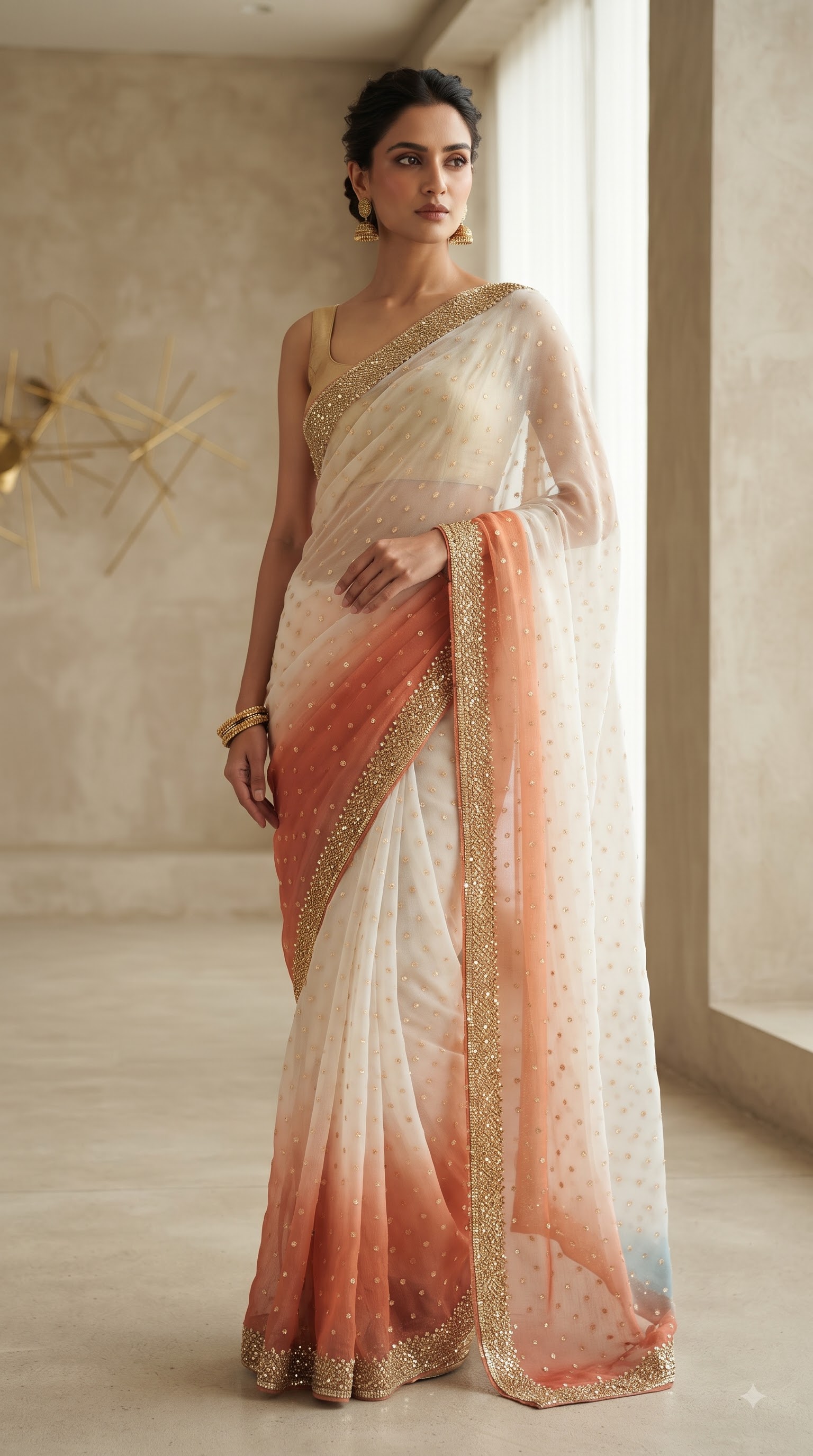Designer Gradient Georgette Saree